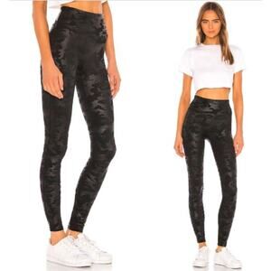 Spanx Faux Leather Camo Legging Matte Black Camo Size Small